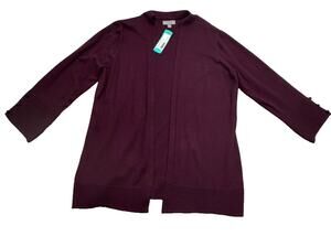 Evolution By Cyrus Cardigan Womens Large Burgandy Sweater STITCH FIX Office